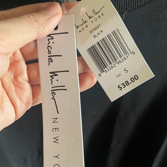 NWT Nicole Miller Black Sweatshirt Size S - Picture 4 of 4